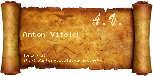 Anton Vitold névjegykártya